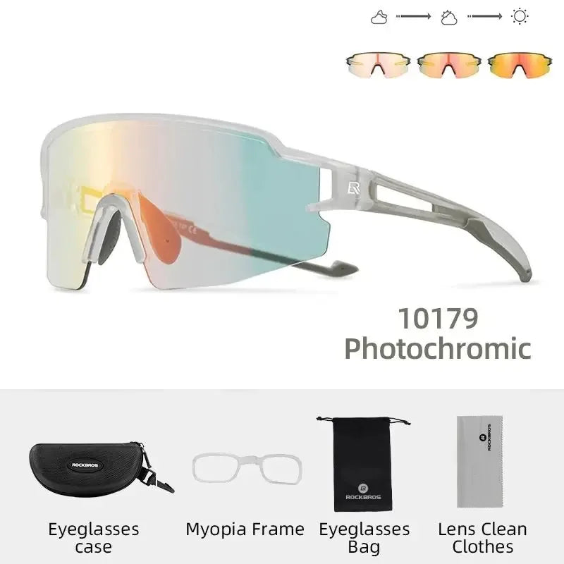 ROCKBROS Cycling Glasses Photo chromic Eye  Windproof Sport glasses