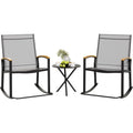 3 Piece Outdoor Rocking Bistro Set . 
Textilene Fabric , Small  table 
Patio Furniture Set , for Front Porch
