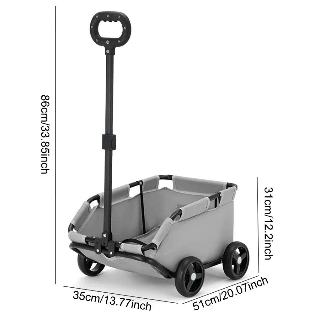 Stroller for Traveling , 4 Wheels,  
Dog Cat Teddy Cart
, Lightweight Folding Trolley for Travelling Shopping Walking