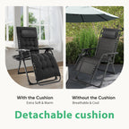 Zero Gravity Set of 2 Portable Recliners
Camping ,Patio , Outdoor Garden Lounge Chair with Cup Holder ,Trays & Adjustable Pillow