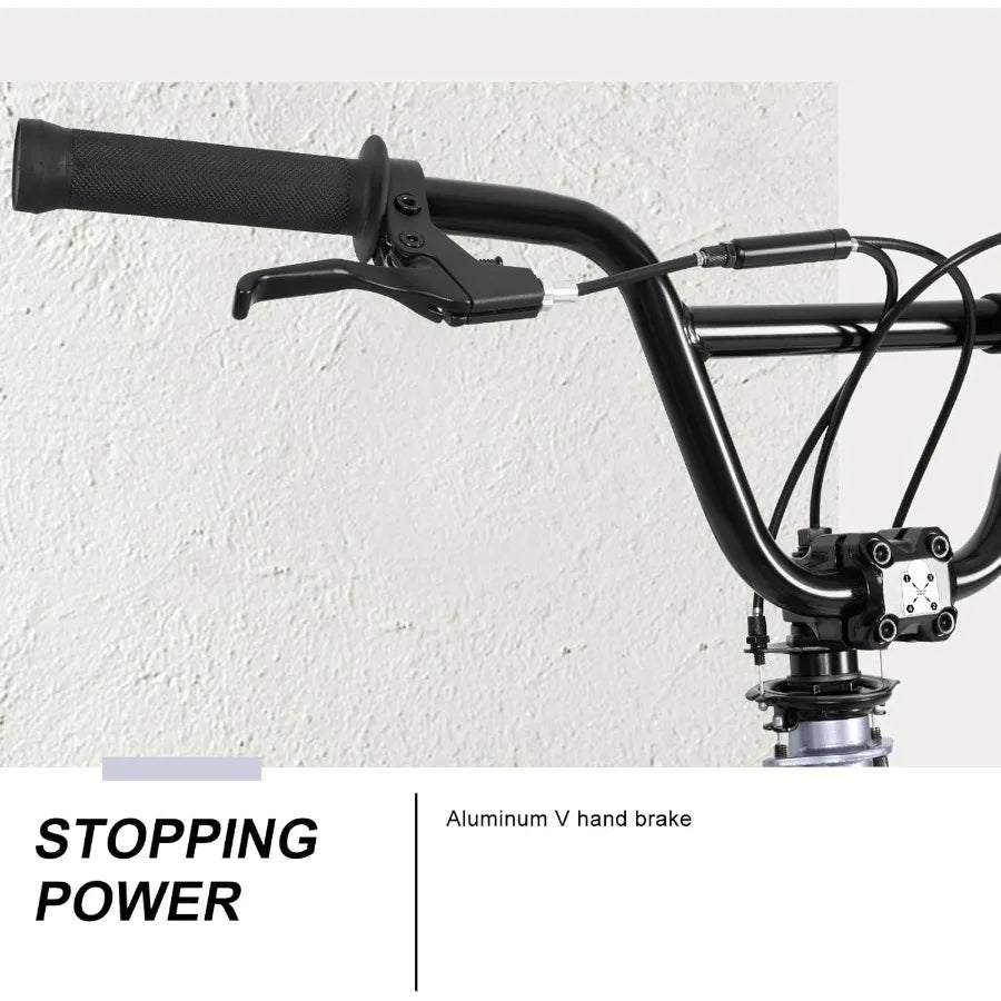20 inch Freestyle BMX Bike for and Adults Men Women Hi-Ten Steel Frame 360 Degree Rotor Freestyle   Single Speed Teen Bike