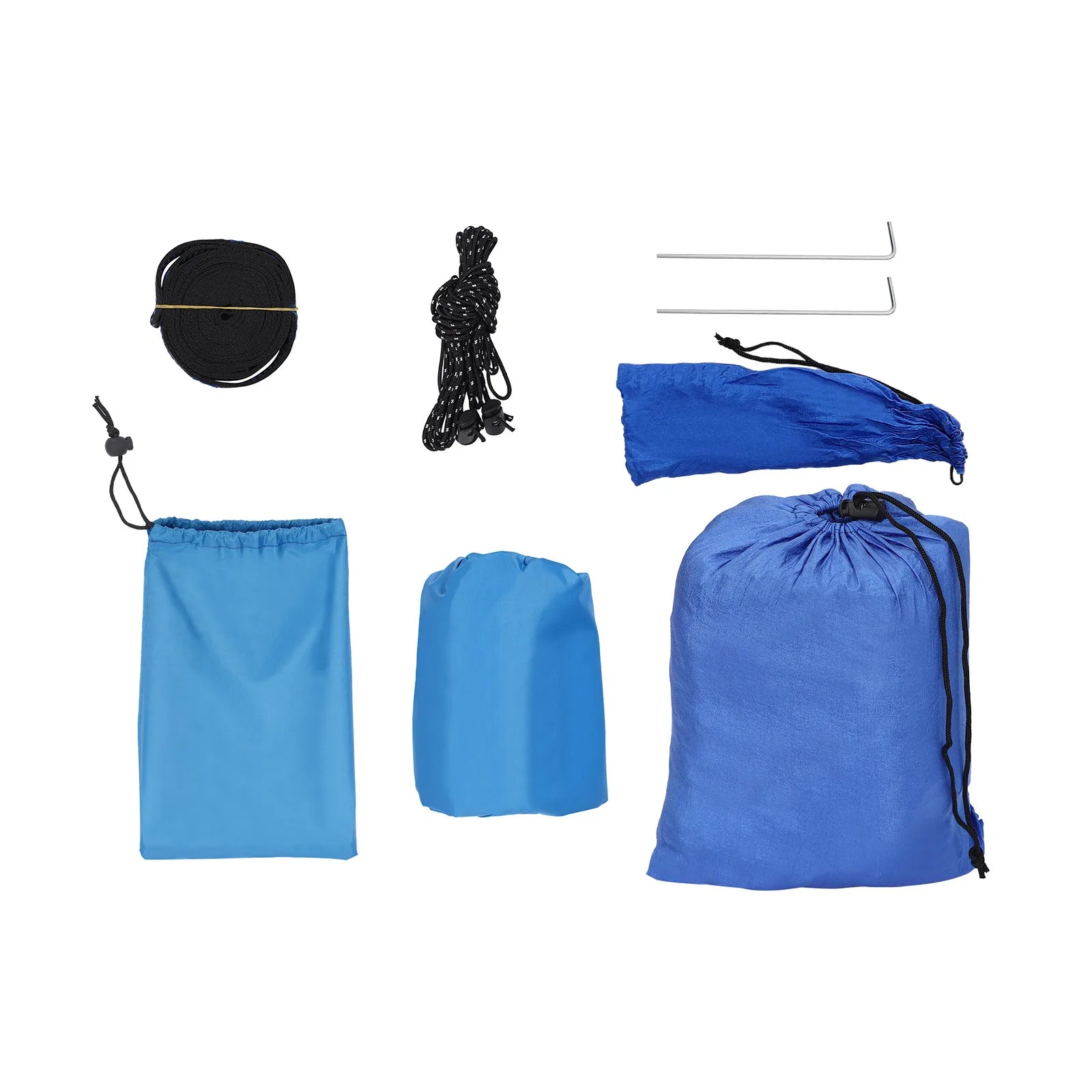Blue Camping Hammock w/h Rain Fly Tarp Mosquito Net Tent Hammock for Backpacking and Travel