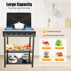 5-Burner Gas Stove 
Outdoor Camping Cooking BBQ Grill With 2-Tier Storage Rack