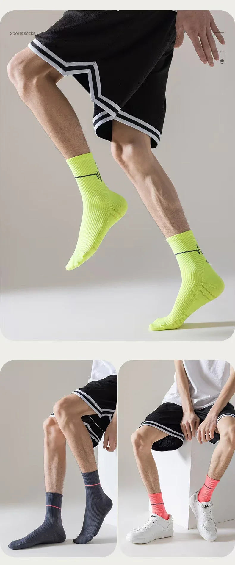 5 Pairs Professional sports socks 
Quick-drying ,
Fit sweat-absorbing training ,running and Ride