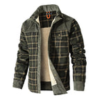 Men's Jackets Winter Windproof Warm 
Casual Bomber Coat Plaid Sherpa Lined Flannel Outdoor Classic  US Size