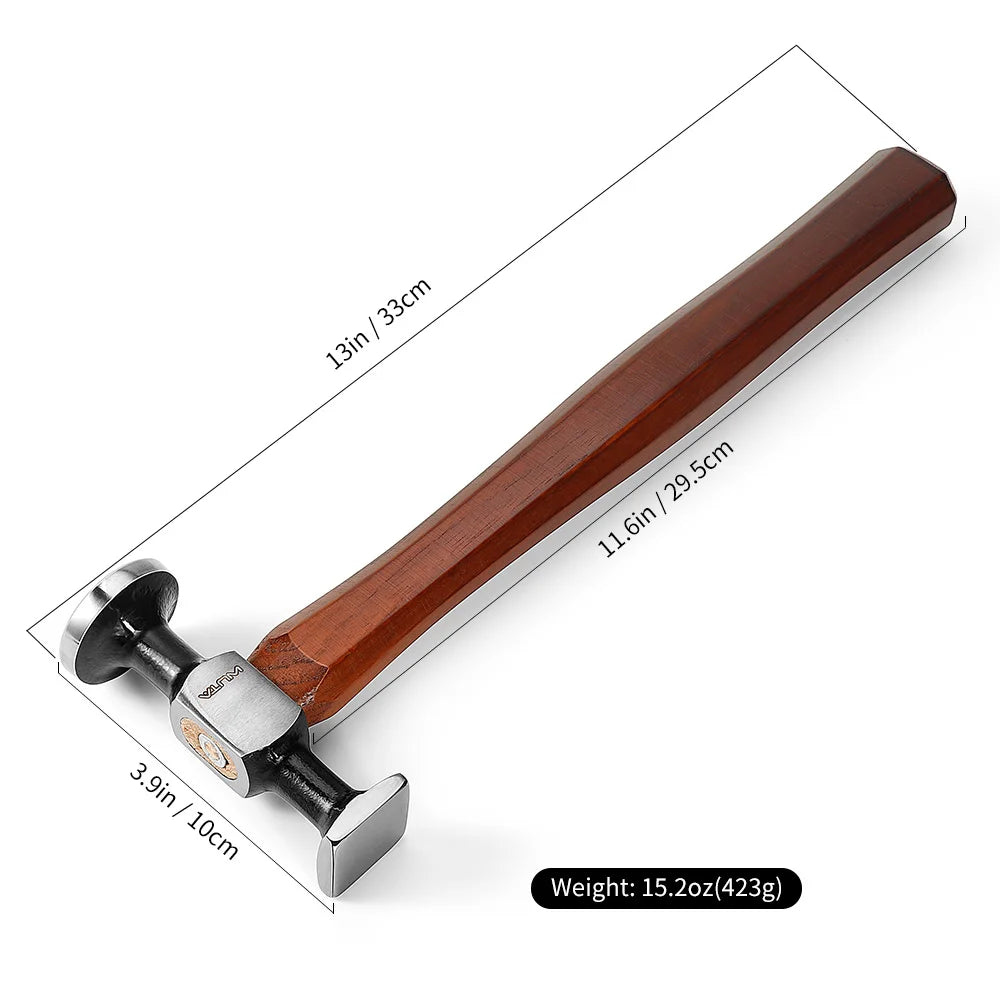 WUTA Leather Mallet Hammer 
Cobbler , Carbon Steel Double Head Smooth Chasing 
for Professional Leather Maul Tools