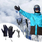Rechargeable Heated Gloves Rechargeable Hand Warming Gloves Non-Slip Winter Gloves With Zipper Design Ice Fishing Gear For Men