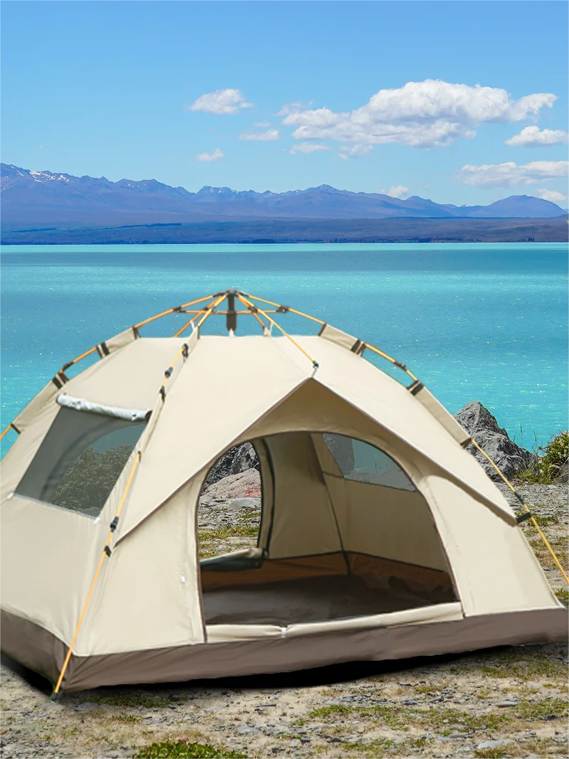 Outdoor shelter Sunshade 
Travel Camping Tent,
4 person waterproof mountaineering