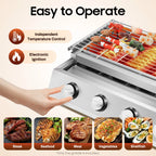 4 Burners , BBQ Propane Gas Grill.
Removable Smokeless Barbecue Grill
Portable for Outdoor Patio Garden