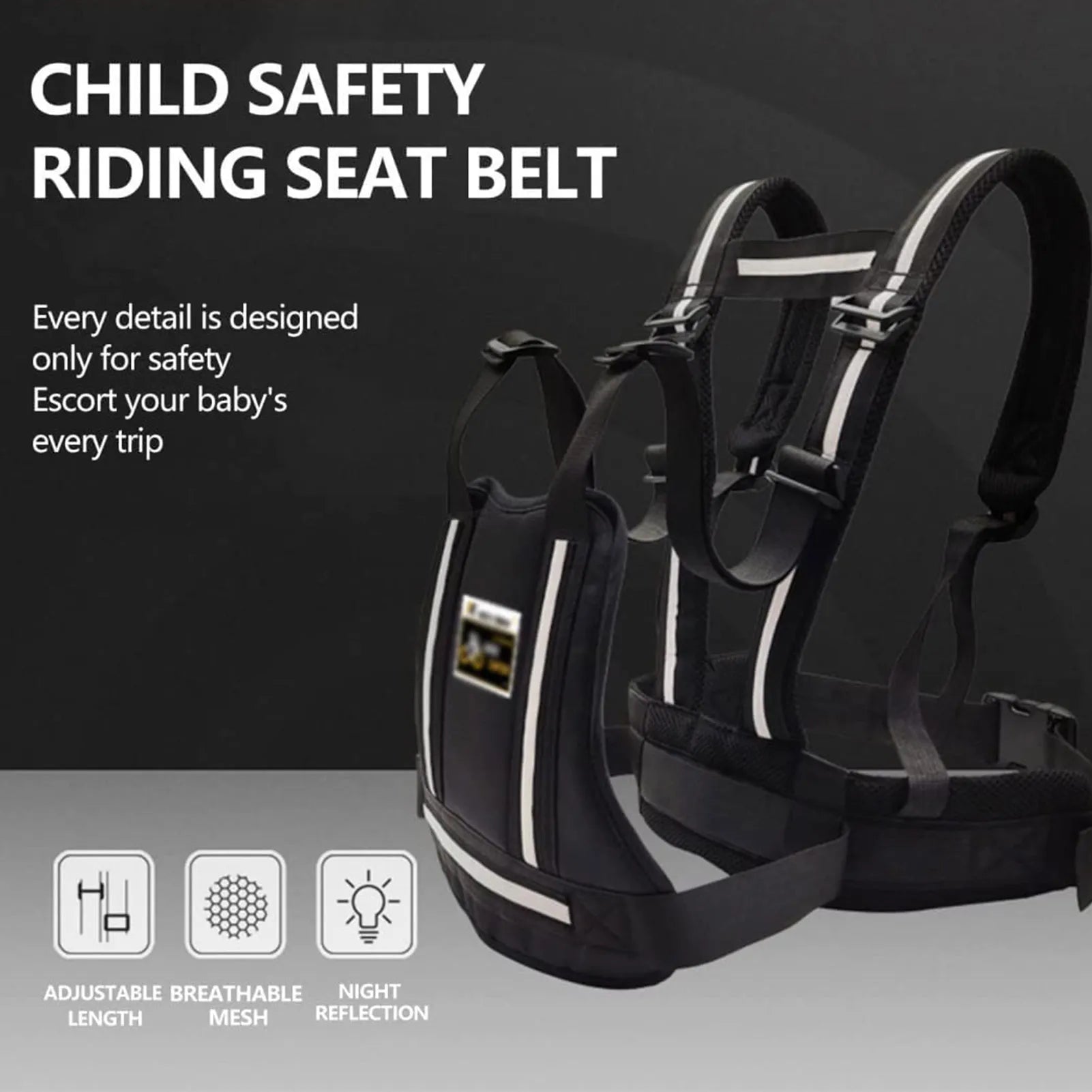 Child Seat 
Baby Carrier Belt
for  Electric, Car, Motorcycle Safety Harness Kids.    Seat Security Protection