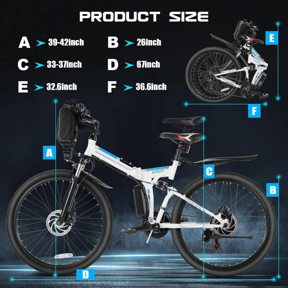 Electric Bike for Adults, 1000W Peak Folding 
Mountain  26 '' Commuter Ebike 
22MPH Foldable Ebike Adult, Customized