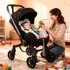 Multi-functional baby stroller, Foldable , Outdoor handcart, Adjustable backrest, Bidirectional push high view
