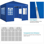 10x10 Heavy-Duty Blue Outdoor Event Tent with 4 Sides, 
One-Push Setup, 
and Roller Bag , for Parties & Weddings & Special Events Fairs, Road Side Shade