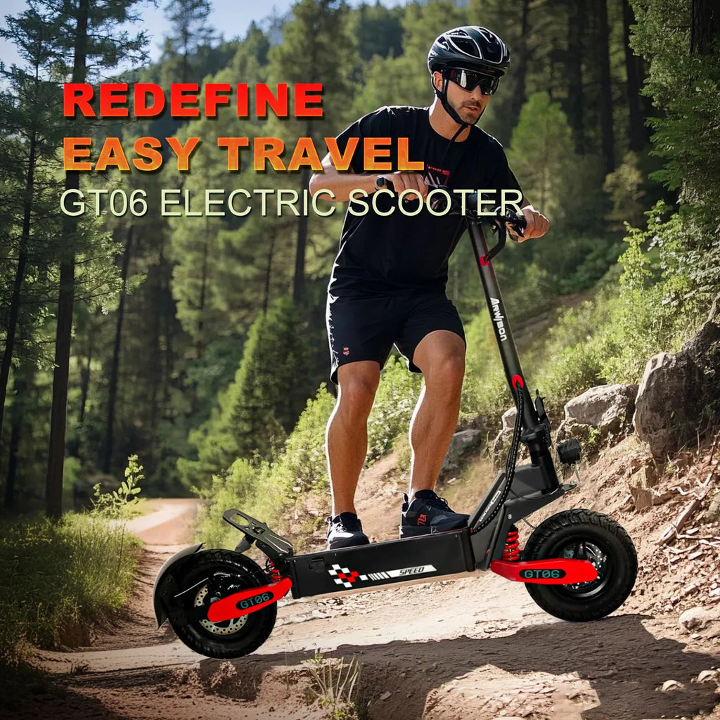 Arwibon GT06 1200W Foldable E-Scooter for Adults -
Max Speed 25MPH, 
48V 13AH/23.4AH, 11"Off-Road Tires