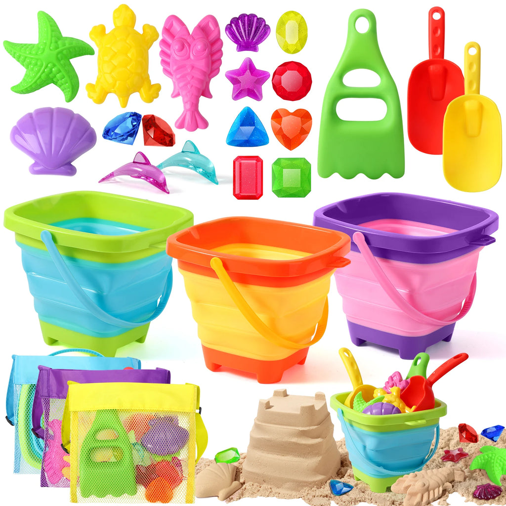 35pcs Beach Toys Summer Outdoor Games 
Sand Play Plastic Bucket,   Watering Bottle,   Shovels Kids Beach Water Game Toys gifts