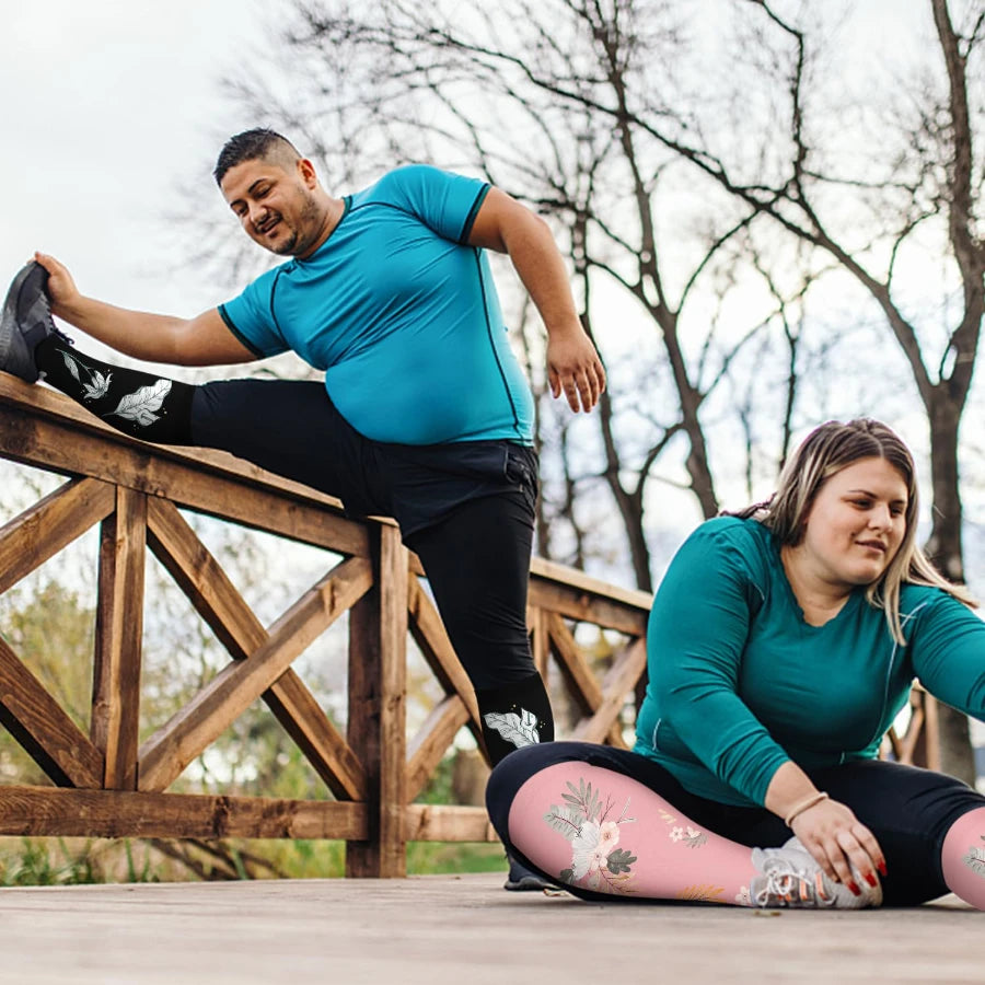 4 Pairs --Plus Size,    Compression Socks For Men And Women - 
Support Knee-High Socks, Ideal for Running, Cycling, Travel, and Soccer