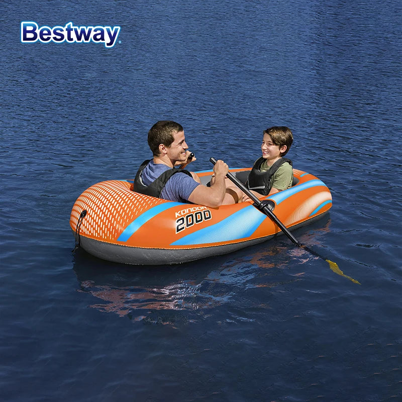 Bestway 61142 1-3 Person Heavy Duty Inflatable Kayak -
 Long Lasting PVC Rafting Adventure Boat for Thrilling Water