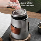 Camping Tableware Set 
Lightweight Titanium Coffee Pot Tea Kettle
 Outdoor Camping Kettle Set 3 Cups Tea Set For Hiking Picnic