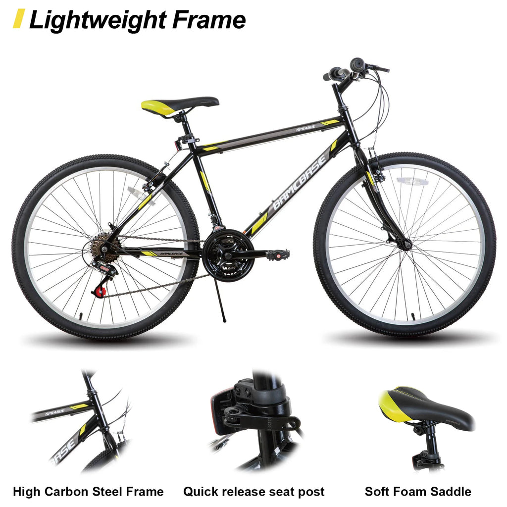 Hiland 24 26 inch Mountain Bike for Men Women, 21 Speeds 
High-Carbon Steel Frame, Sport Cycling MTB Bicycle for Adult