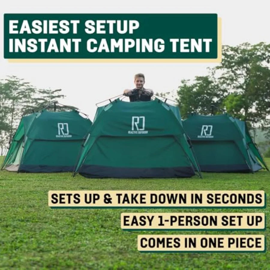 3 Second Tent - 3 Sec Instant Pop Up - Easy and Quick Setup 
for Camping - 1 Person Setup Waterproof Double Layer