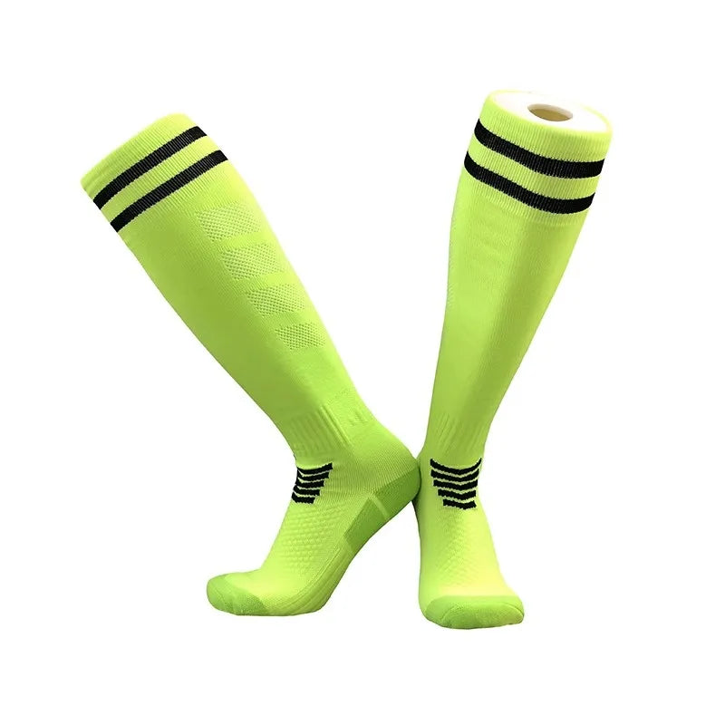 Socks Nylon-- Soccer Adult/  Kids  Towel  Bottom Breathable
 Knee High Training Long Stocking Sports Practical Mesh