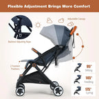 Lightweight Baby ,infant toddler Stroller, 
Compact Travel for Airplane,
 w/ 5-Point Harness, Adjustable Backrest
