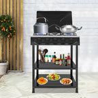 5-Burner Gas Stove 
Outdoor Camping Cooking BBQ Grill With 2-Tier Storage Rack