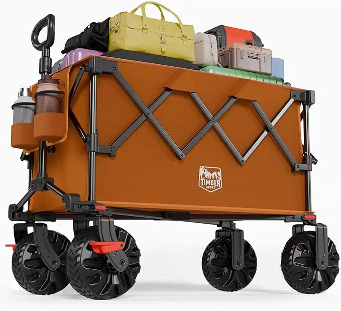 Outdoor Folding Stroller with Brakes and Cup Holders, 
500-pound Heavy-duty All-terrain Wheels