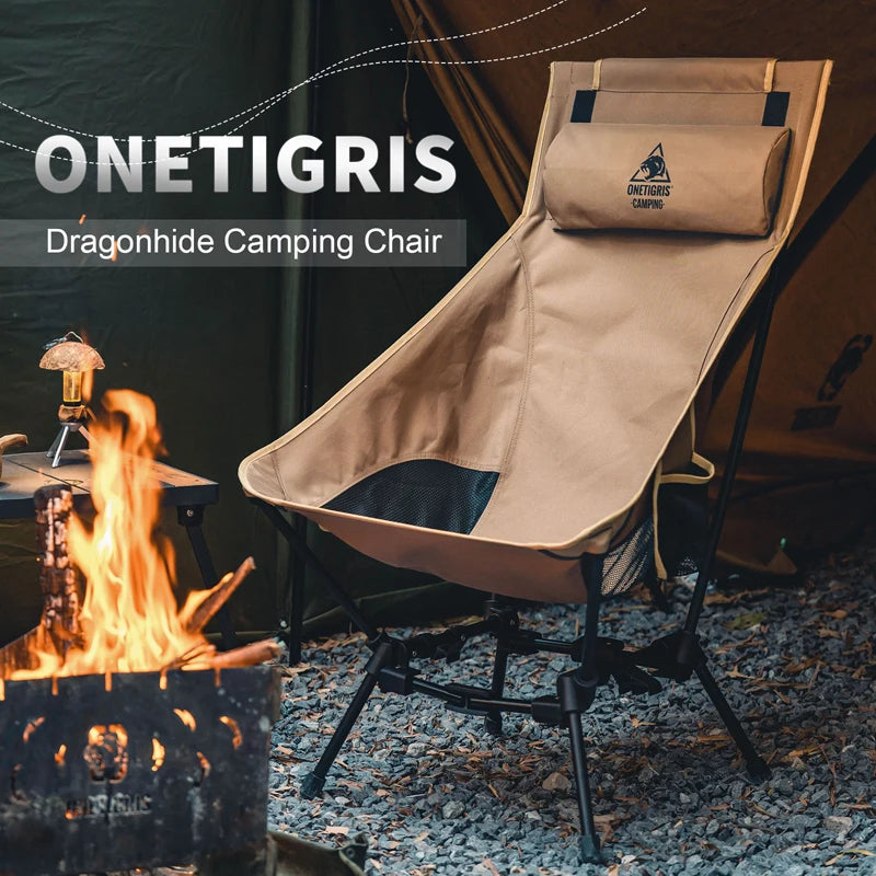 OneTigris Portable Camping Chair. 
Outdoor ,High Back, For Fishing , BBQ,  Parties Indoor Use