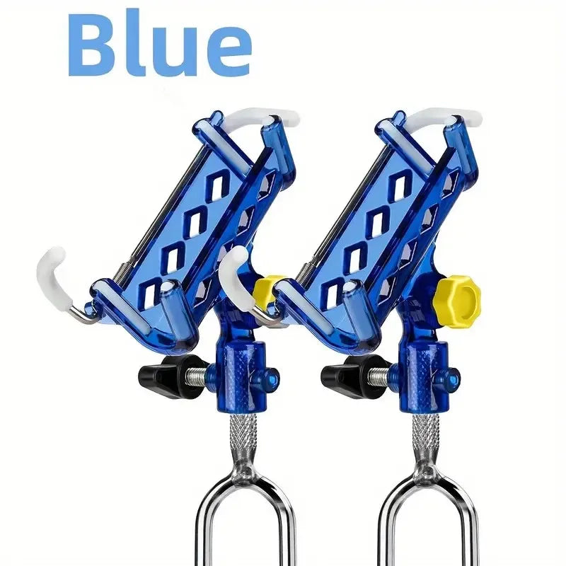 2-piece stainless steel fishing rod holder, 
360° adjustable one-touch lock, reinforced nylon tip and tapered drill rod self-lock