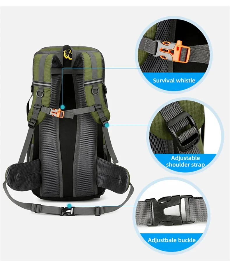50L Travel Backpack Camping Men Large Hiking Bag 
Tourist Rucksack Waterproof ,Climbing Mountaineering 
A Must have