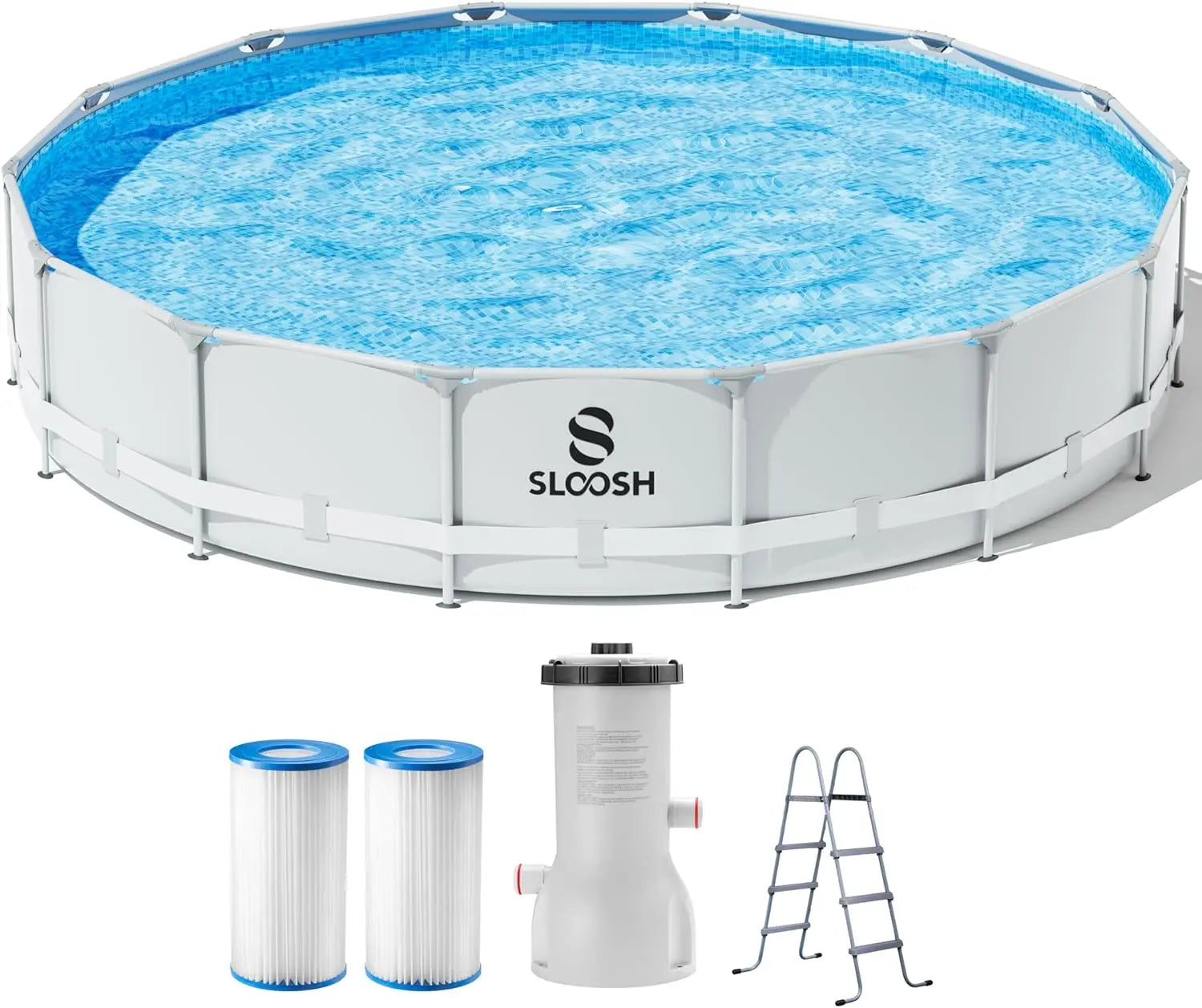 JOYFY Round Above Ground Pool 12ft/10ft/15ft Outdoor Round Frame 
 Set for Kids Adults with Filter Pump