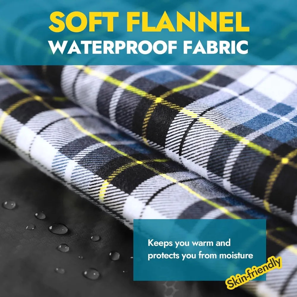 Queen Size Flannel Sleeping Bag for Adults, 
Ideal for Cold Weather Camping, Two Person, Includes 2 Pillows