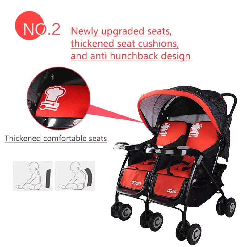 Twins baby stroller,Lightweight ,travel friendly ,
ultra comfort and folding，gift for mom