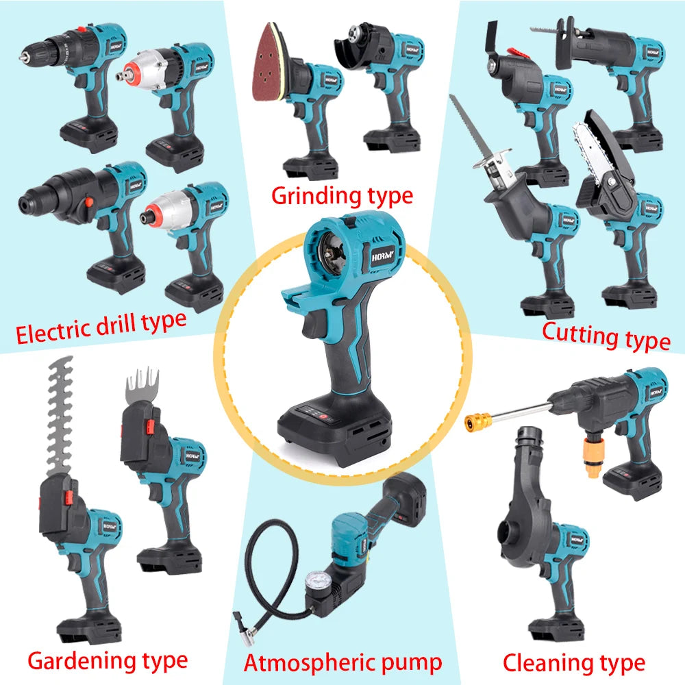 HORMY 18V Brushless Cordless Power Tool Combo Kit
for Makita Battery (Drill, Circular Saw, Impact Wrench, Air Pump, Blower) Home
