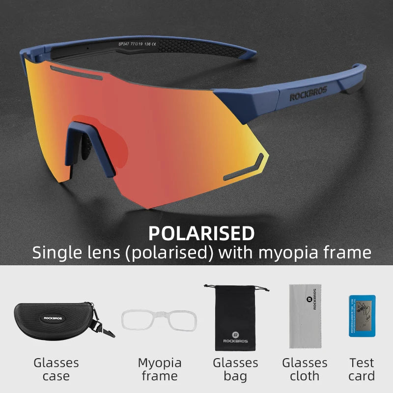 ROCKBROS Bicycle Glasses Polarized Photochromic Ultra-light Sunglasses Portable Comfortable Road Bike Eyewear Cycling Equipment