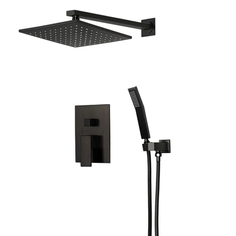 Black Concealed Shower System
Rain Waterfall Bathroom Embedded Shower Faucet Set with Tub Spout