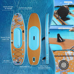 HHSJZWCY 10' Inflatable Stand Up Paddle Board Kayak, 
34'' Extra Wide, for Adults, with Seat, PaddleBoard for Fishing,Touring,
