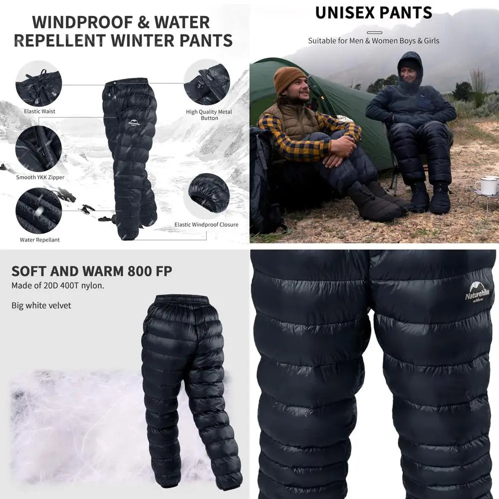 Naturehike Down Pants,
Men's Women's Puffy ,Winter Warm ,  Outdoor Ski , Snow ,Camping H,iking Pants