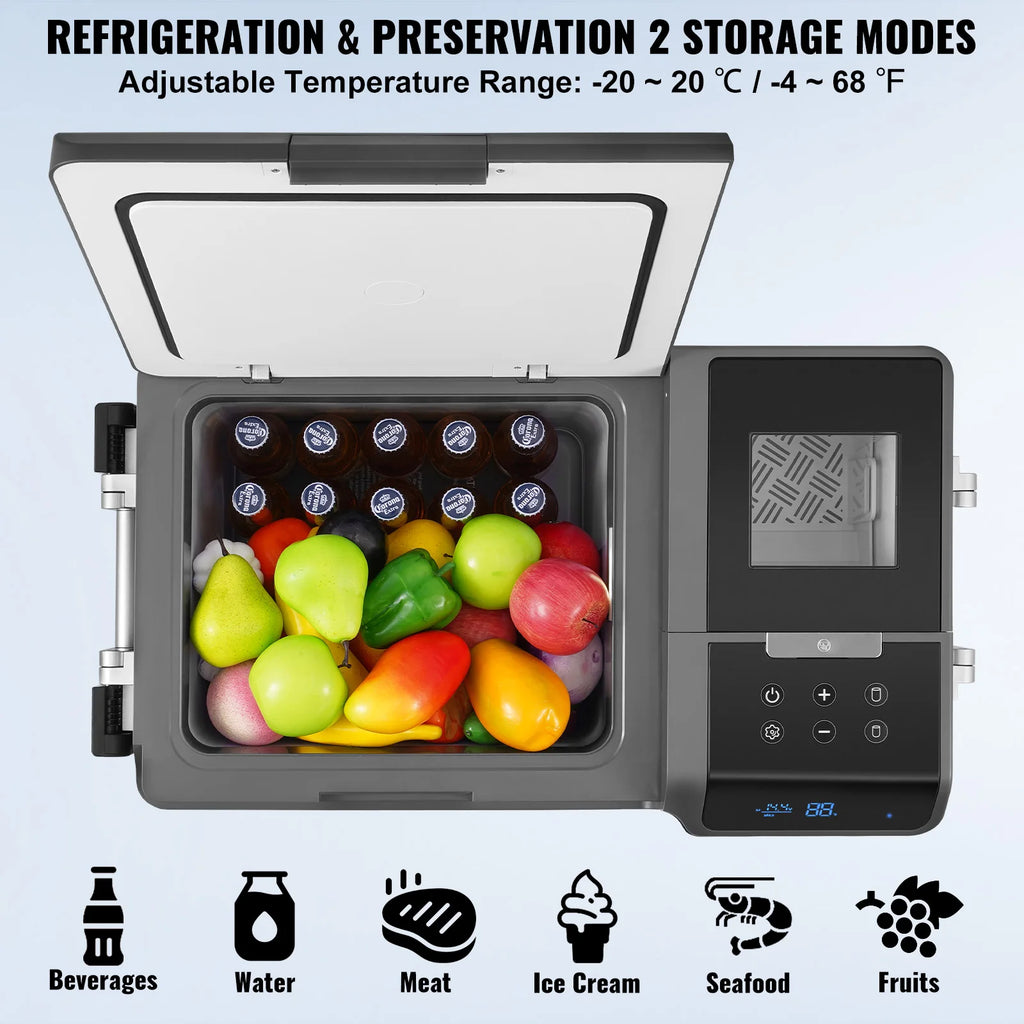 SucceBuy 37QT Portable Car Refrigerator with Ice Making Function 
12 Volt Car Refrigerator Fridge Single Zone Portable Freezer