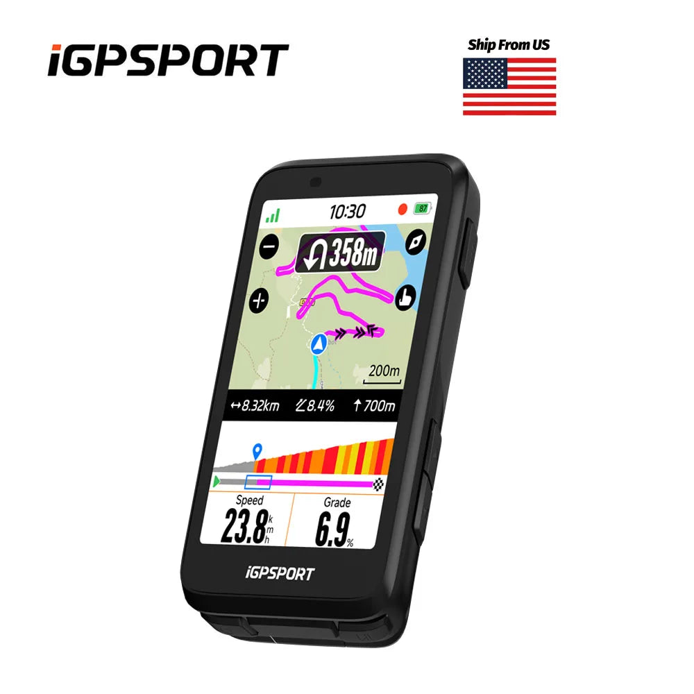 iGPSPORT Bicycle GPS Computer BiNavi Touchscreen
Map Navigation 35 Hours Battery Life  Waterproof Route Planning