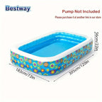Bestway 54121/54120 Family Inflatable Pool,
 Rectangular Adult Family