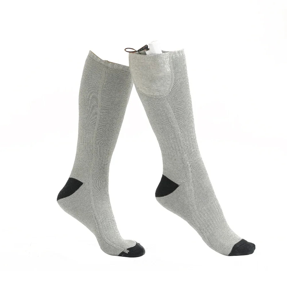 1Pair Winter Heated Socks Anti Slip 
Battery Powered 
Cold-Proof  Heating Warm Long Socks For Outdoor Skiing Hiking