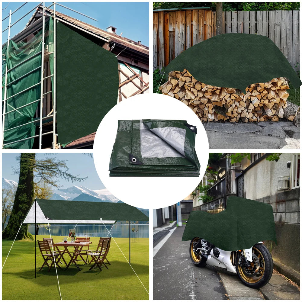 2/3/4/5M Waterproof Tarp Cover Thickened Heavy Duty Protective Cover Multipurpose Camping Tarpaulin for Emergency Rain Shelters