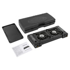 Butane Gas Camping Stove 
Dual Burner Portable Outdoor Grill for Picnic Hiking Trekkin