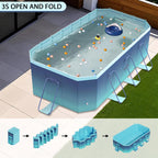 2.6m-3m Foldable Non-Inflatable Kids and Adults Outdoor Swimming Pool 
Summer Water Party Large Family Pool