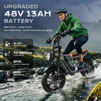 Airwest X5 Adult Electric Bike, 
750W Peak Power, 48V 13Ah Battery, 
20“*4 Fat Tire Ebike, 28MPH, UL 2849, 1 Year Warranty