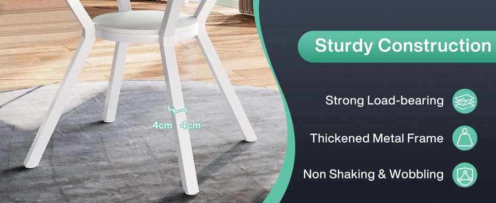 Tribesigns Round Dining Table for 4-6 People, 
47-Inch Farmhouse Dinning  Industrial Dinner Table