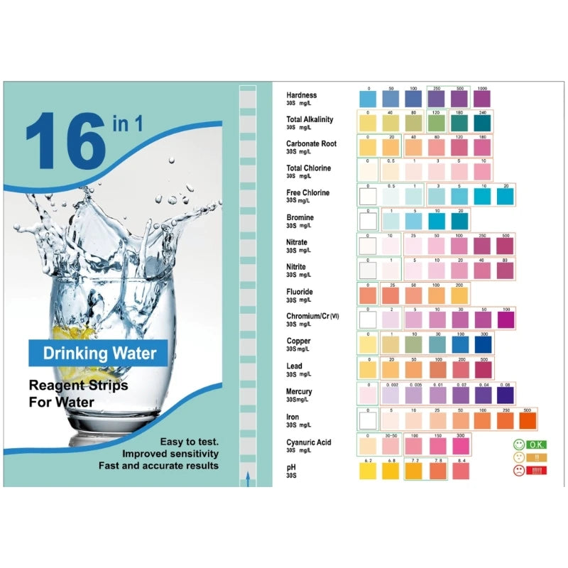 Water Testing Kit-for Drinking Water, Well- and Tap Water, S
ensitive Lead in Water Test, Bacteria, Hardness, pH and More M4YD