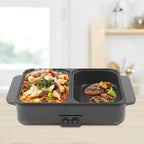 Hot Pot Electric Grill .   2 In 1 Indoor,  Non-Stick Electric Pot & Griddle.
For Bbq,Steaks,Independent Dual Temperature Control 1200W
